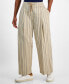 Women's Striped Pleat-Front Wide-Leg Trousers