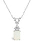 Фото #2 товара Macy's opal (1/2 ct. t.w.) and Diamond Accent Pendant Necklace in 14K White Gold or 14K Yellow Gold