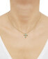 ფოტო #2 პროდუქტის Lab-Grown Emerald (1/4 ct. t.w.) & Lab-Grown White Sapphire (1/3 ct. t.w.) Cross Pendant Necklace in 14k Gold-Plated Sterling Silver, 16" + 2" extender