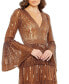 ფოტო #2 პროდუქტის Women's Embellished Bell Sleeve Tiered Gown