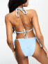 Фото #3 товара Peek & Beau Fuller Bust Exclusive mix & match scallop triangle bikini top in pastel blue