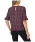 Фото #2 товара Women's Ruffled Cuff 3/4-Sleeve Crew Neck Blouse