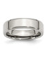 Stainless Steel Polished 6mm Beveled Edge Band Ring