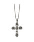 Antiqued Polished Cross Pendant on a Cable Chain Necklace