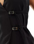 Kaiia exclusive sleeveless buckle side waistcoat in black