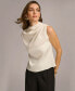 Women's Draped High Neck Sleeveless Top