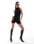 Simmi high neck sleeveless jersey unitard in black Черный, 38 - фото #1