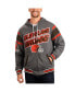 Фото #2 товара Men's Brown, Gray Cleveland Browns Extreme Full Back Reversible Hoodie Full-Zip Jacket