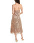 Liv Foster Foil Pleated Cocktail Dress Women's