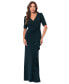 ფოტო #1 პროდუქტის Women's Scuba-Crepe Cascading-Ruffle Long Dress