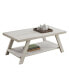 Wood Shelf Coffee Table in White Finish