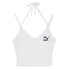 Puma Classics Ribbed Crop Logo Scoop Neck Cami Womens White Casual Athletic 624