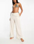 Фото #1 товара Rhythm classic drawsring linen trousers in oat