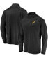 Фото #1 товара Men's Black Pittsburgh Pirates Iconic Striated Primary Logo Raglan Quarter-Zip Pullover Jacket