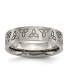 ფოტო #1 პროდუქტის Titanium Brushed Trinity Symbol Flat Wedding Band Ring
