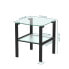 Фото #9 товара Glass Two Layer Tea Table, Small Round Table, Bedroom Corner Table, Living Room Side Table