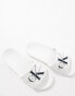 Фото #4 товара Calvin Klein Jeans logo sliders in white