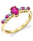 Фото #1 товара Кольцо Macy's Ruby & Diamond Golden Glow