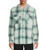 No Boundaries Flannel Shirt Men's XS Green Plaid Cotton Hooded Flap Pockets