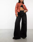 Фото #2 товара COLLUSION x013 mid rise wide leg jeans in washed black