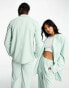 IIQUAL unisex double breasted blazer co-ord in mint