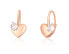 Delicate bronze earrings Heart with zircon SVLE1513XH2RO00
