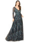 ფოტო #1 პროდუქტის Women's Lace Gown With Long Sleeves