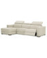 Фото #1 товара Nevio 3-pc Leather Sectional Sofa with Chaise, 1 Power Recliner and Articulating Headrests, Created for Macy's