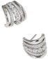 Фото #3 товара Cubic Zirconia Multi-Row J-Hoop Earrings, Created for Macy's