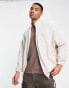 Фото #1 товара ASOS DESIGN oversized zip through jacket in beige