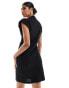 Фото #2 товара Vero Moda jersey sharp shoulder mini dress in black