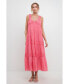 Women's Ruched Layered Sweetheart Maxi Dress