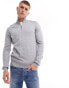 River Island half zip jumper in grey Grau Meliert, XL - Chest 44-46 - фото #1