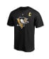 Фото #3 товара Men's Sidney Crosby Black Pittsburgh Penguins Big and Tall Captain Patch Name and Number T-shirt