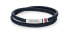 Фото #1 товара Dark blue leather bracelet with steel clasp 2790549