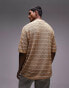 Topman knitted textured wavy stripe in camel