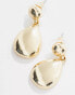 DesignB London teardrop stud earrings in gold