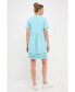 ფოტო #4 პროდუქტის Women's Mix Media Scallop Lace Mini Dress