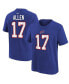 ფოტო #1 პროდუქტის Big Boys Josh Allen Royal Buffalo Bills Player Name and Number T-shirt