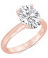 ფოტო #1 პროდუქტის Certified Lab Grown Diamond Oval Solitaire Engagement Ring (4 ct. t.w.) in 14k Gold