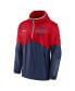 Фото #3 товара Men's Red and Navy Boston Red Sox Overview Half-Zip Hoodie Jacket