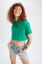 Crop Top Kısa Kollu Bluz Z0972az22sm