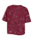 Фото #2 товара Women's Garnet Florida State Seminoles Bleach Wash Splatter Cropped Notch Neck T-shirt