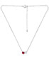ფოტო #3 პროდუქტის Lab-Grown Ruby & Cubic Zirconia Two-Stone Pendant Necklace, 16" + 2" extender, Created for Macy's