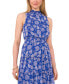 ფოტო #3 პროდუქტის Petite Printed Smocked-Waist Sleeveless Dress