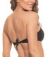 Фото #3 товара Women's Lace Overlay Ring Padded Bandeau Bikini Top