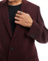 Фото #10 товара ASOS DESIGN slim fit wool mix suit jacket in burgundy twill