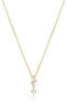 Sparkling gold plated necklace with zircons SVLN0461X75GO45