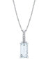 ფოტო #1 პროდუქტის Aquamarine (2-5/8 ct. t.w.) & Diamond (1/20 ct. t.w.) 18" Pendant Necklace in Sterling Silver
