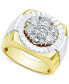 ფოტო #1 პროდუქტის Men's Lab Grown Diamond Cluster Ring (2 ct. t.w.) in 10k Two-Tone Gold